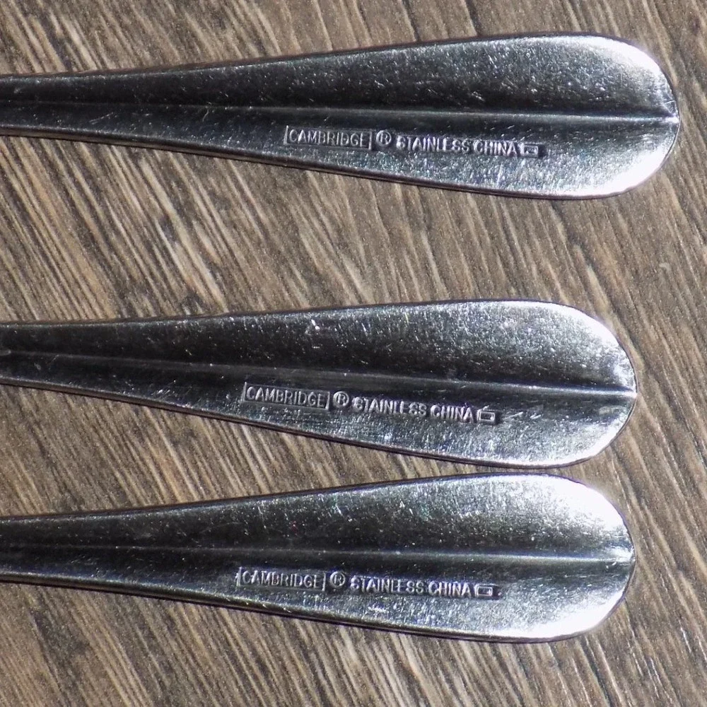 Cambridge Forks Set of 6 Silver Ridged Handle Stainless Steel